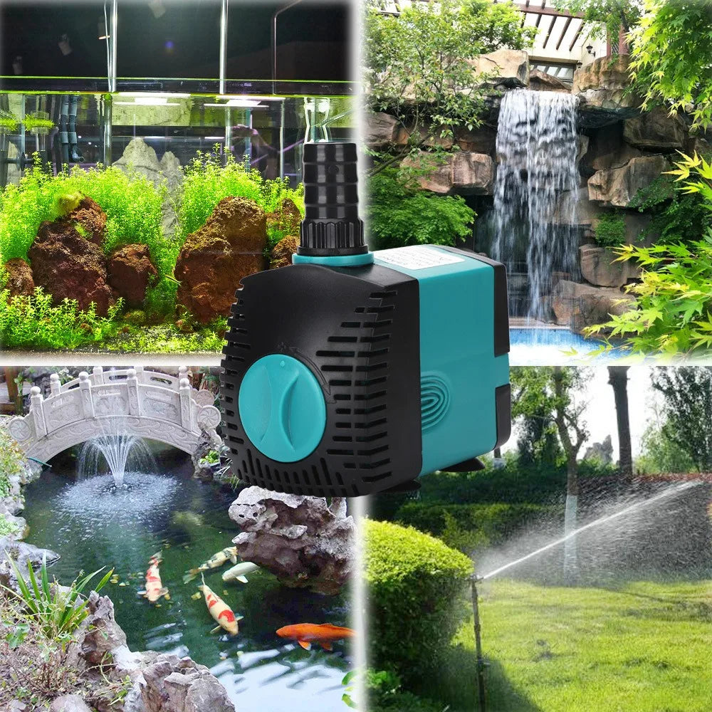Aquarium Submersible Water Pump 3-60W  Fountain Filter Fish Pond Quiet Water Pump Tank Fountain Side Suction Pump EU US UK Plug