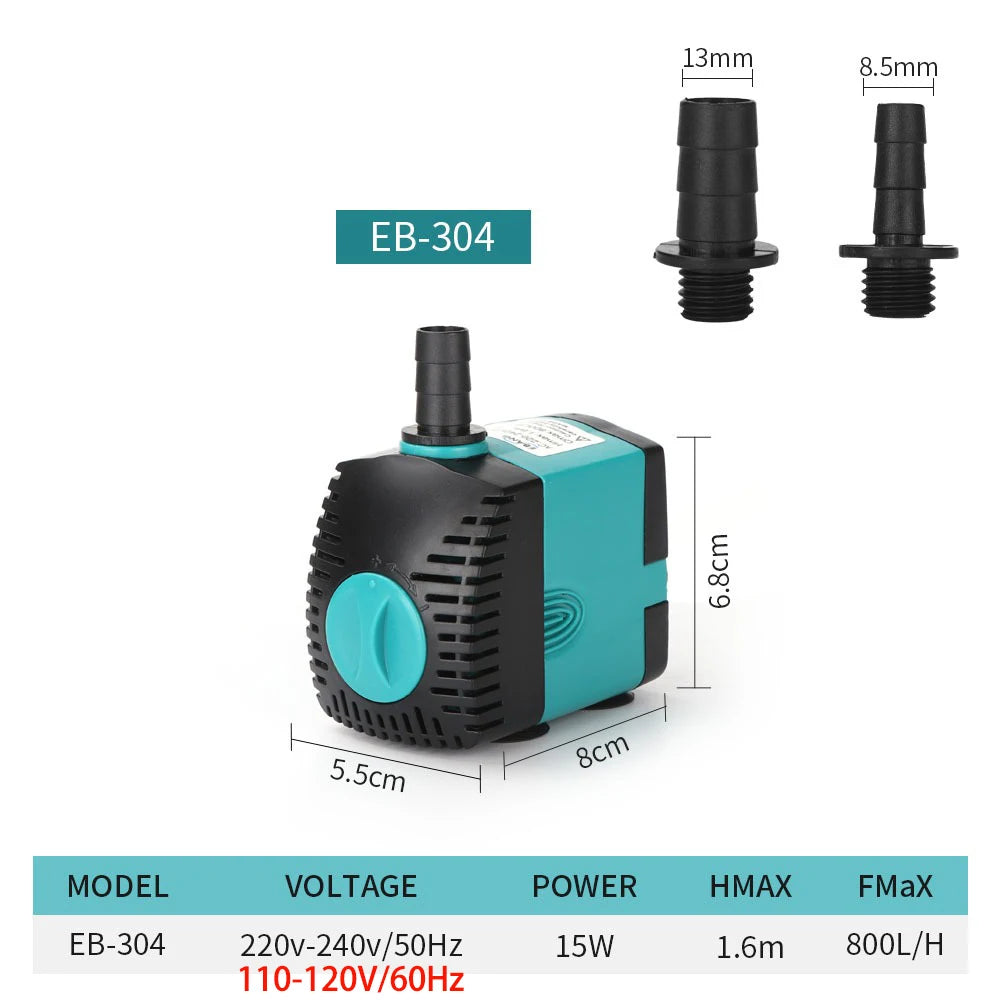 Aquarium Submersible Water Pump 3-60W  Fountain Filter Fish Pond Quiet Water Pump Tank Fountain Side Suction Pump EU US UK Plug