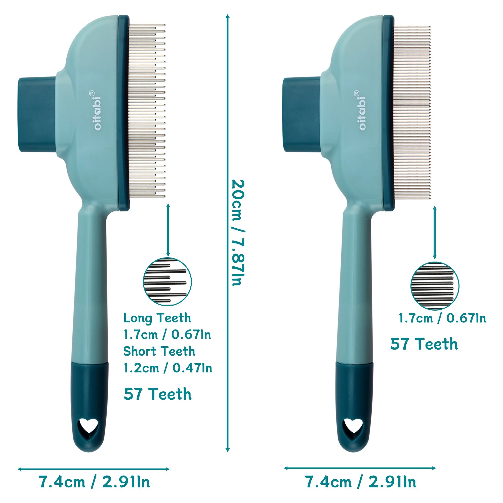 OITABI Flea Comb for Cats & Dogs – Magic Self-Cleaning Cat Grooming Brush with Stainless Steel Teeth Cat Combs for Fleas & Ticks