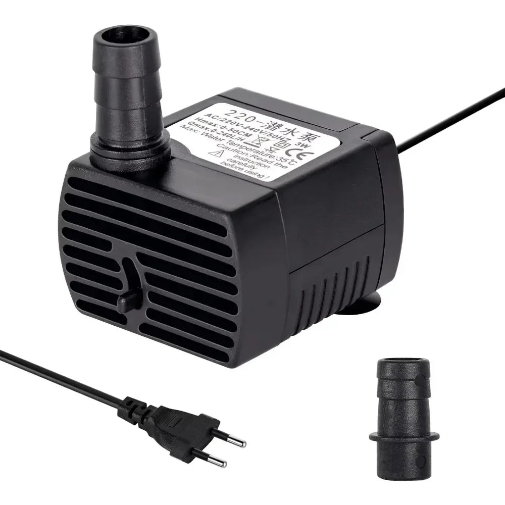 3/5/10/15/25W Aquarium Pump Ultra Quiet Submersible Water Fountain Pump Filter Fish Aquariums Pond Fountain Statues Hydroculture
