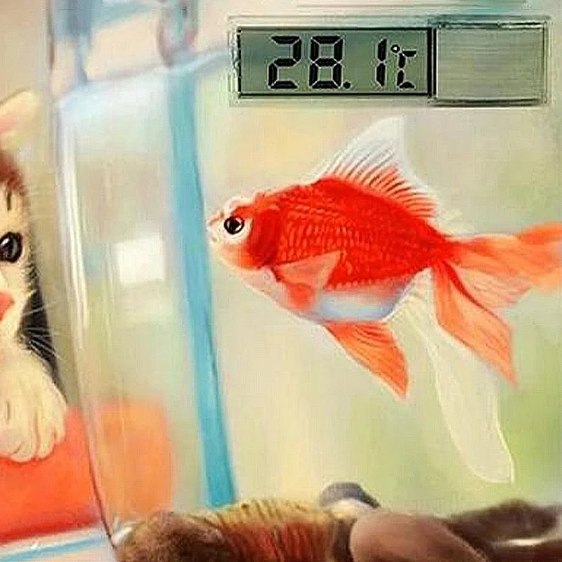 Waterproof Aquarium Thermometer 3D Digital LCD Electronic Fish Tank Temperature Fish Turtle Temp Meter Aquarium Decoration