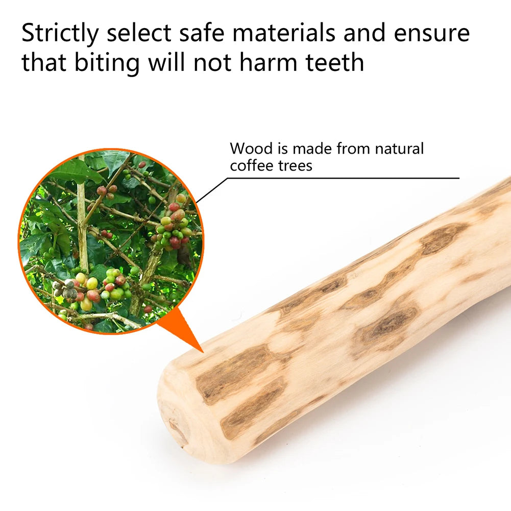 Natural Coffee Wood Dog Chew Toys Long Lasting Chewable Stick Dogs Supplies Stress Relief Chew Stick Pet Molar Toy for Dog Puppy