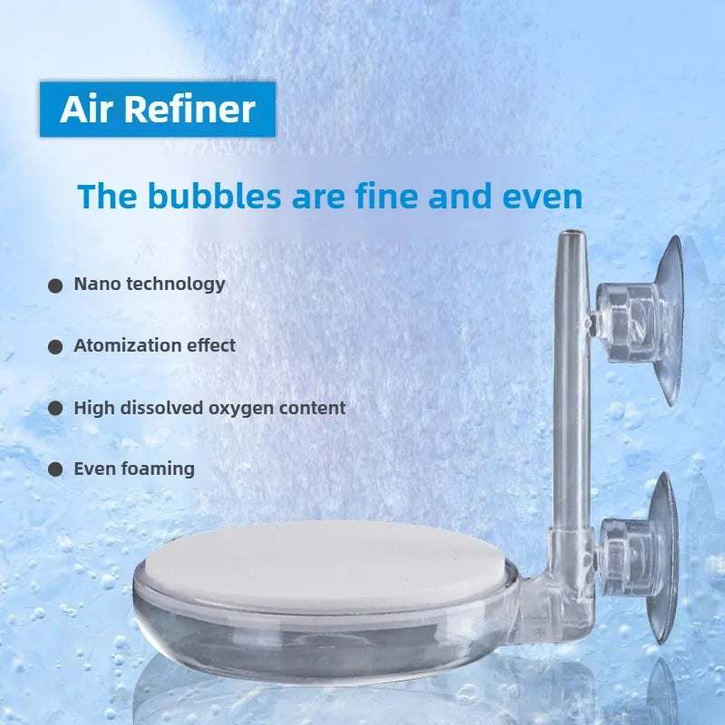 Fish Tank Filter Aquarium Refiner CO2 Diffuser Oxygen Plate Nano Air Disc Stone Mute Bubble Refiner Aquarium Siphon Accessories