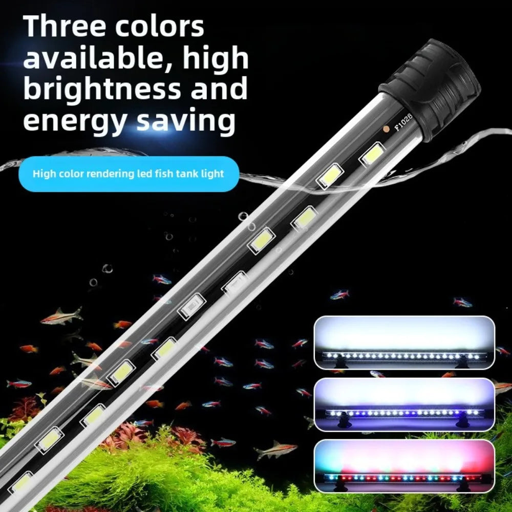 Aquarium LED Light Waterproof Fish Tank Light Plant Grow Lamp 18-48CM Underwater Aquariums Decor Lighting 90-260V 5730 Chip