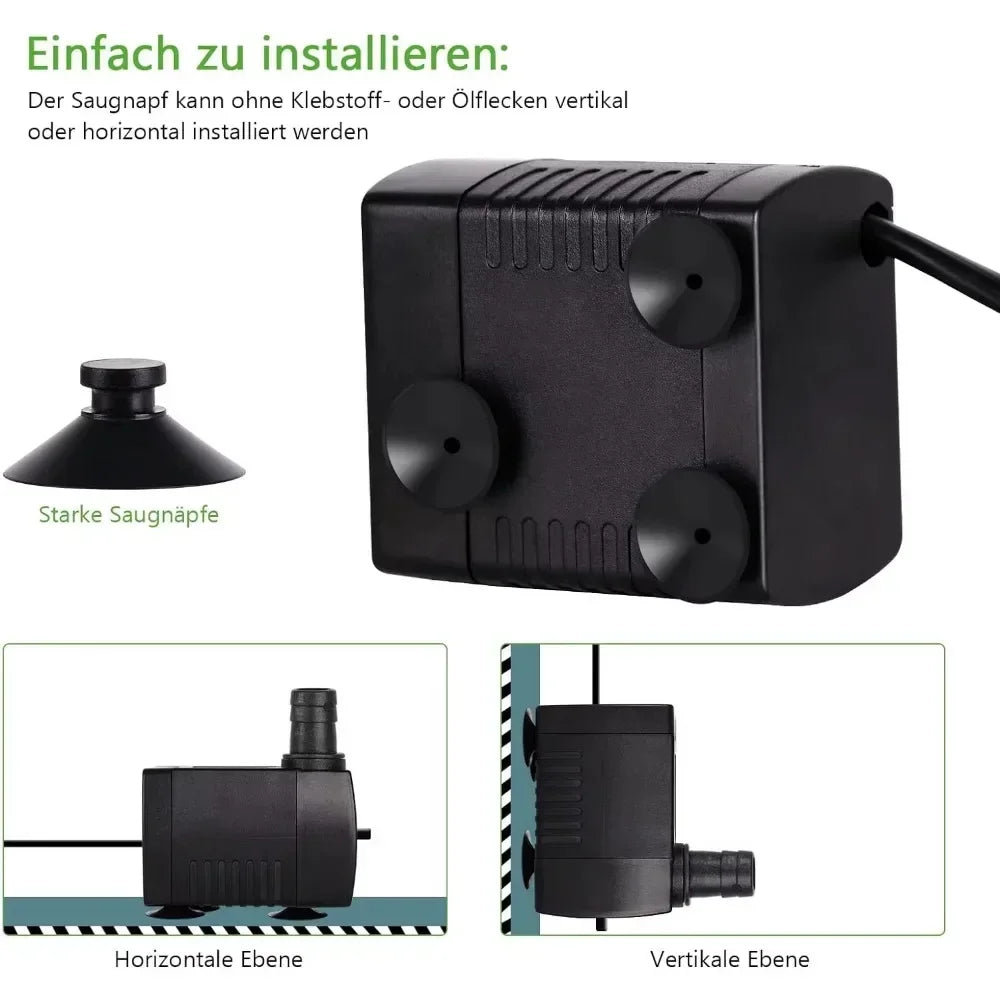 3/5/10/15/25W Aquarium Pump Ultra Quiet Submersible Water Fountain Pump Filter Fish Aquariums Pond Fountain Statues Hydroculture