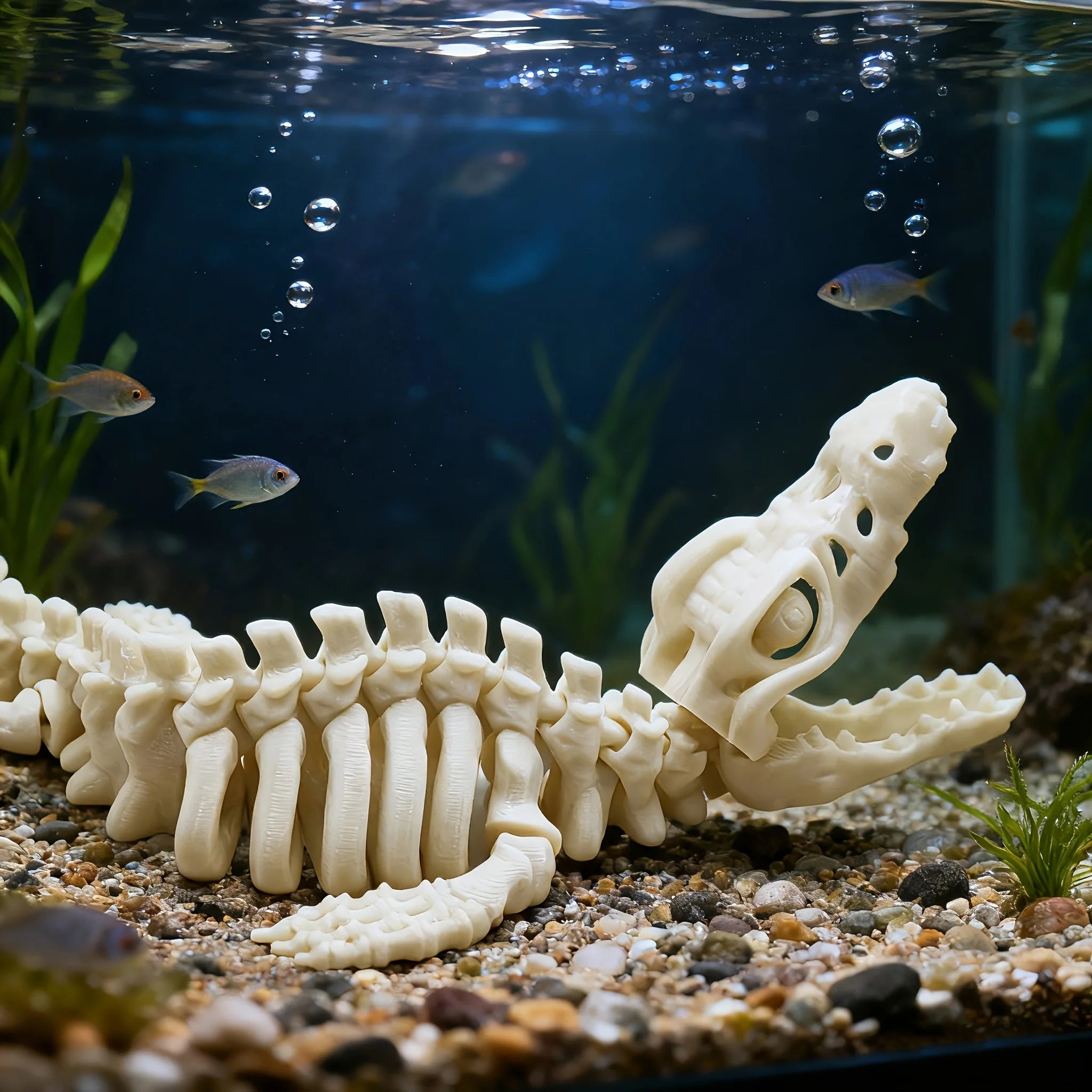 Realistic Canglong Skeleton Reproduction Aquarium Decoration - Large Dinosaur Skeleton Model Suitable for aquarium enthusiasts