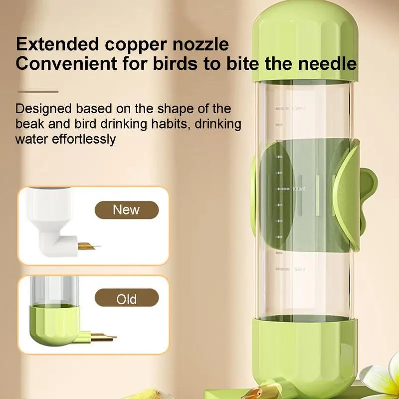 Bird Cage Water Dispenser 200ml Bird Water Feeder Firing Pin Design Automatic Clear Water Dispenser For Conure Cockatiel