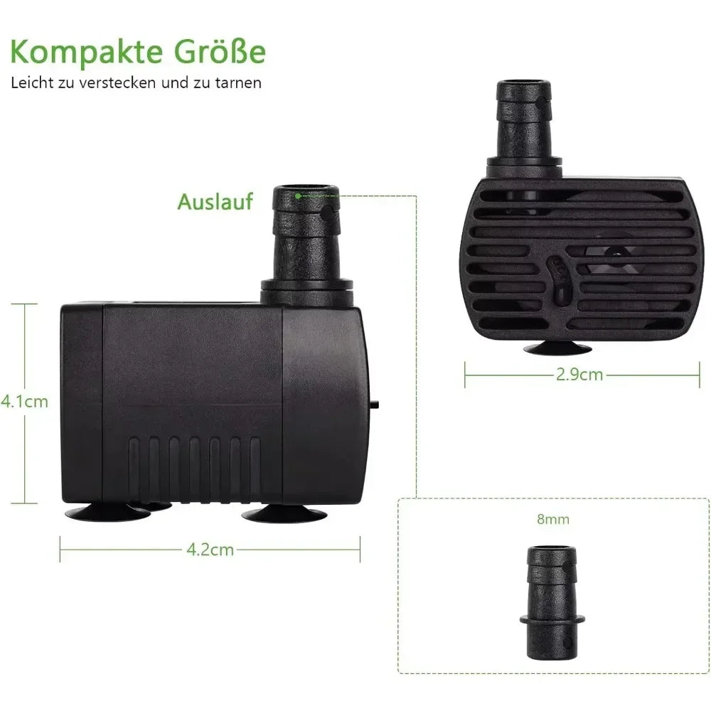 3/5/10/15/25W Aquarium Pump Ultra Quiet Submersible Water Fountain Pump Filter Fish Aquariums Pond Fountain Statues Hydroculture