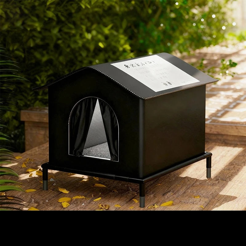 Heated Outdoor Cat House Weatherproof for Winter, Cat House Elevated Bed, Fully Insulated Feral Cat Shelter for Multiple Cats