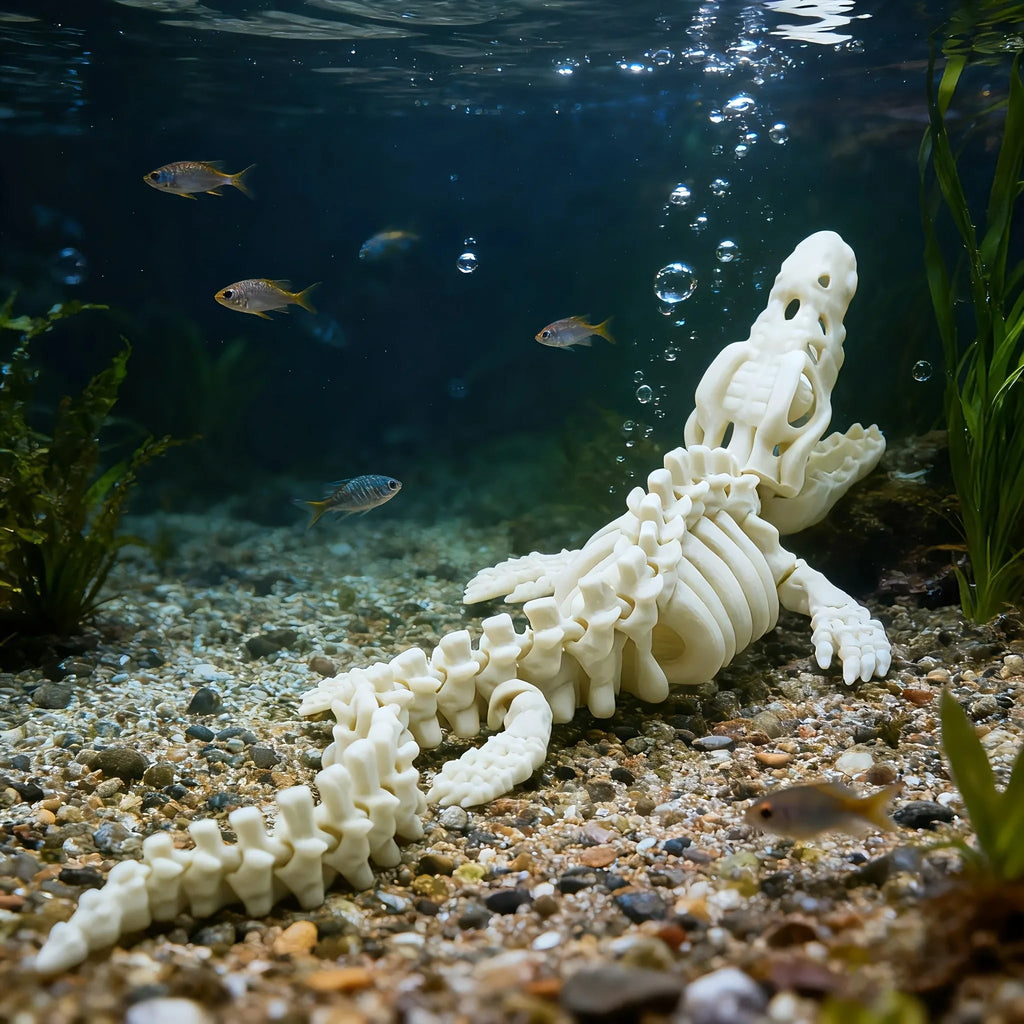 Realistic Canglong Skeleton Reproduction Aquarium Decoration - Large Dinosaur Skeleton Model Suitable for aquarium enthusiasts