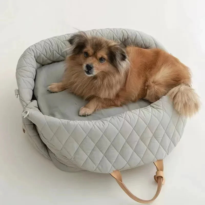 Portable Luxury Pet Carrier Handbag-Washable Dog & Cat Travel Bed Small Pets Puppy Safety Car Seat Booster Tote Pet Accessories