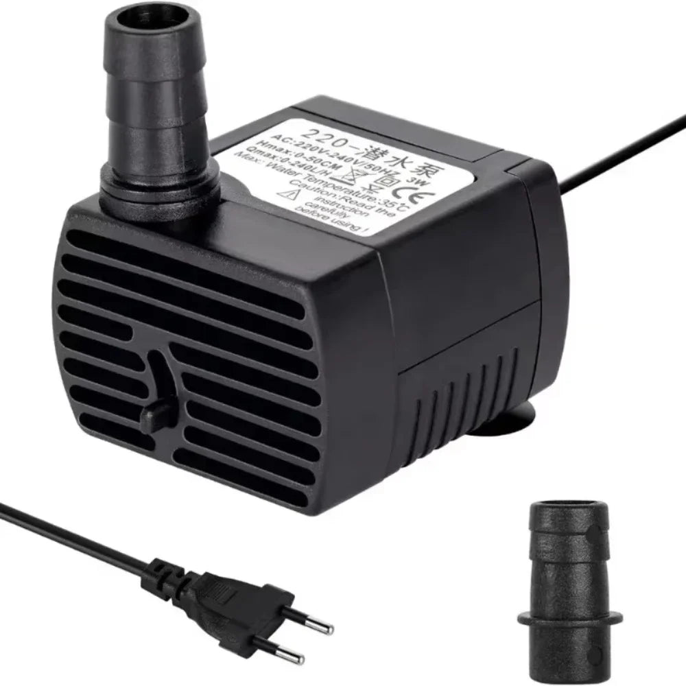 3/5/10/15/25W Aquarium Pump Ultra Quiet Submersible Water Fountain Pump Filter Fish Aquariums Pond Fountain Statues Hydroculture