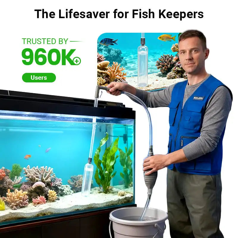 Aquarium Vacuum Cleaner Siphon Pump Gravel Filter & Flow Control Manual Aquarium Water Changer Fish Tank Air Pump Cleaning Tools