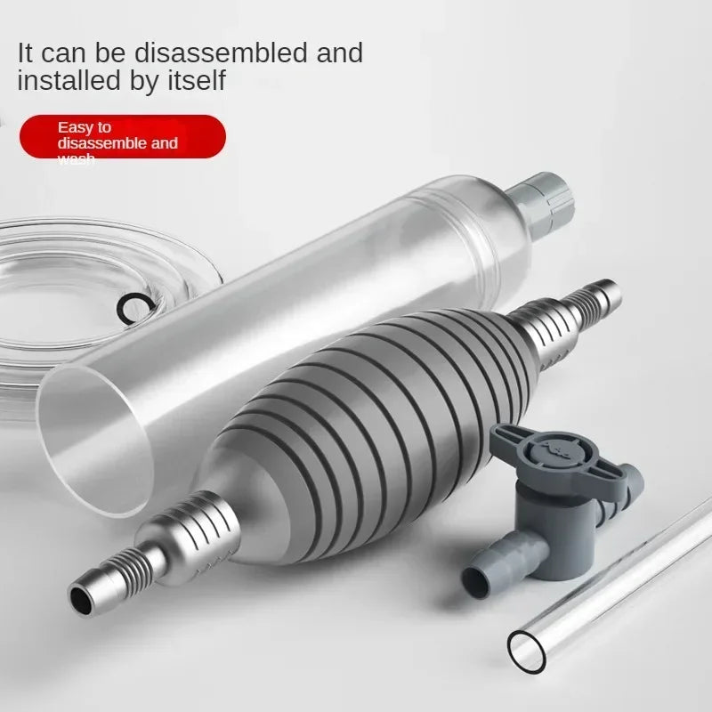 Siphon Pump with Filter Nozzle Fish Tank Water Changer Air Pump Cleaning Accessorie Handheld Aquarium Gravel Cleaner Vacuum Tool