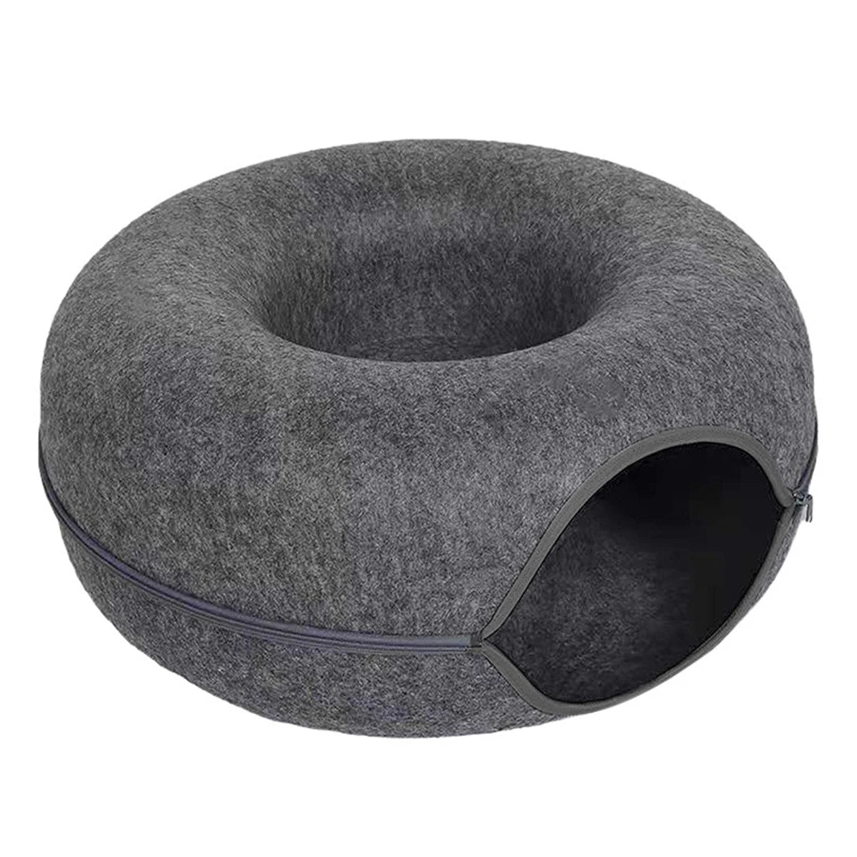Interactive Round Small Cat Tunnel Nest Felt Kittens Bed House Scratcher Cat Donut Sleeping Pet Toy for Cats