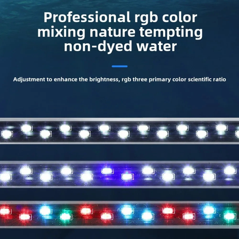 Aquarium LED Light Waterproof Fish Tank Light Plant Grow Lamp 18-48CM Underwater Aquariums Decor Lighting 90-260V 5730 Chip