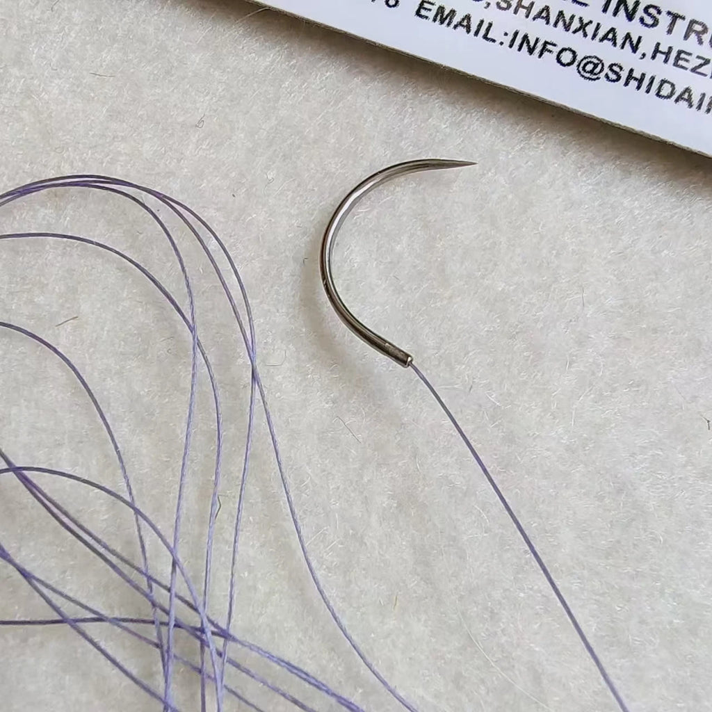 Absorbable veterinary suture with suture needle for pet hospitals, PGA material for cat, dog, and mouse surgery, no need to remo