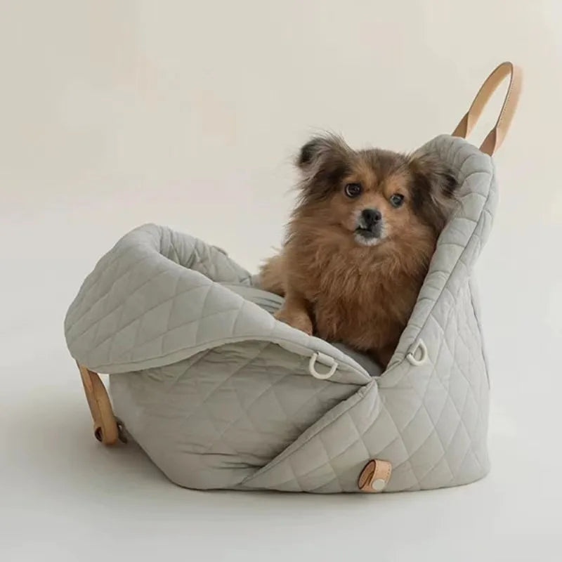 Portable Luxury Pet Carrier Handbag-Washable Dog & Cat Travel Bed Small Pets Puppy Safety Car Seat Booster Tote Pet Accessories