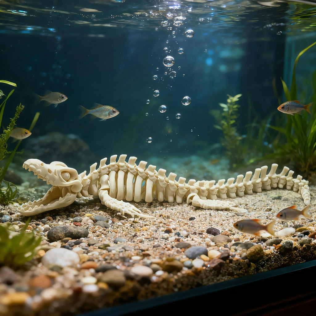 Realistic Canglong Skeleton Reproduction Aquarium Decoration - Large Dinosaur Skeleton Model Suitable for aquarium enthusiasts