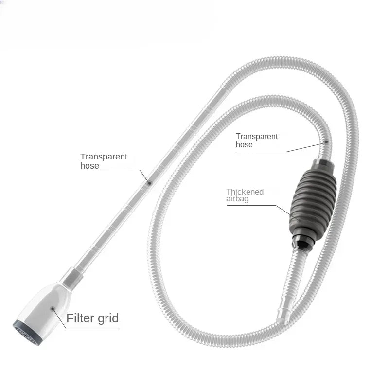 Siphon Pump with Filter Nozzle Fish Tank Water Changer Air Pump Cleaning Accessorie Handheld Aquarium Gravel Cleaner Vacuum Tool