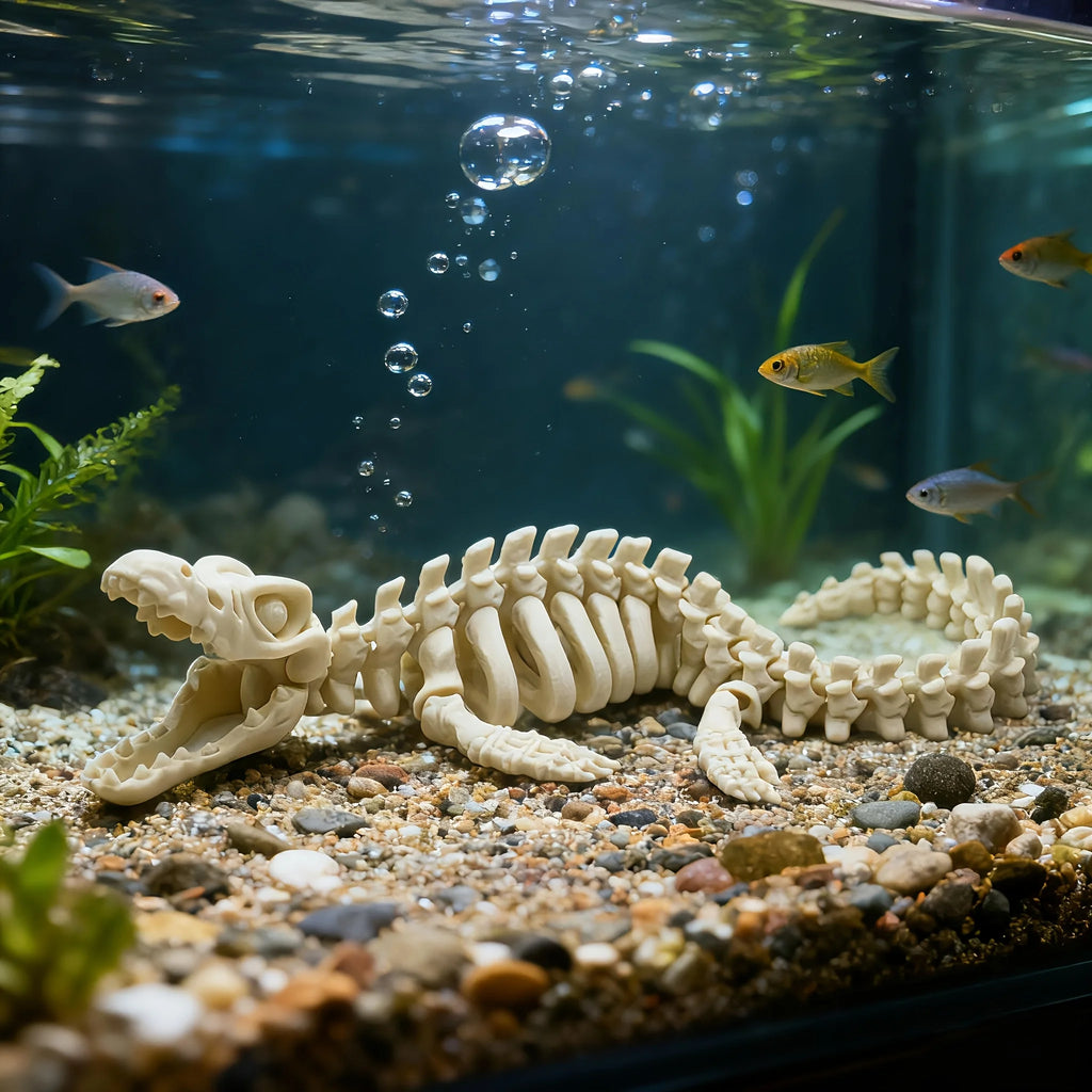 Realistic Canglong Skeleton Reproduction Aquarium Decoration - Large Dinosaur Skeleton Model Suitable for aquarium enthusiasts
