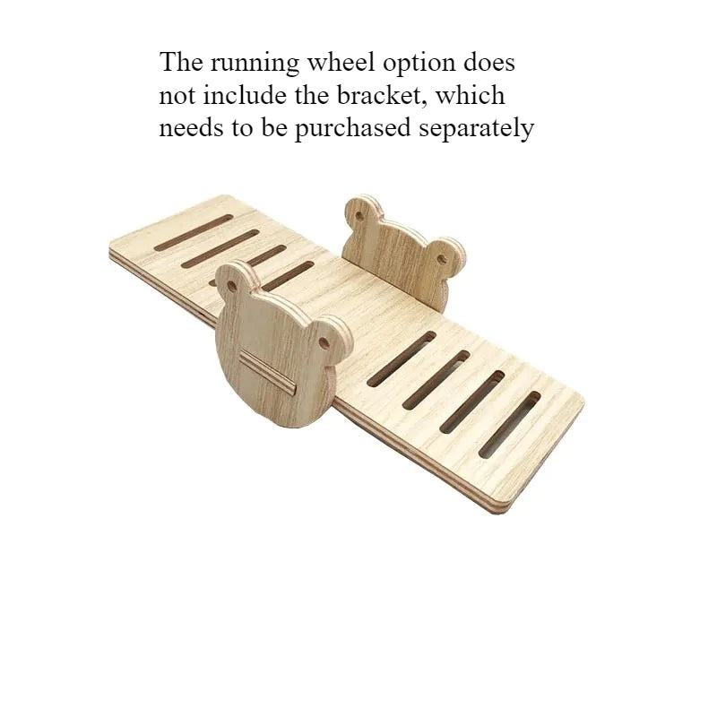 Creative Solid Wood Silent Running Wheel Hamster Running Wheel Toy Golden Bear Totoro Dutch Pig Treadmill Hamster Toy Supplies