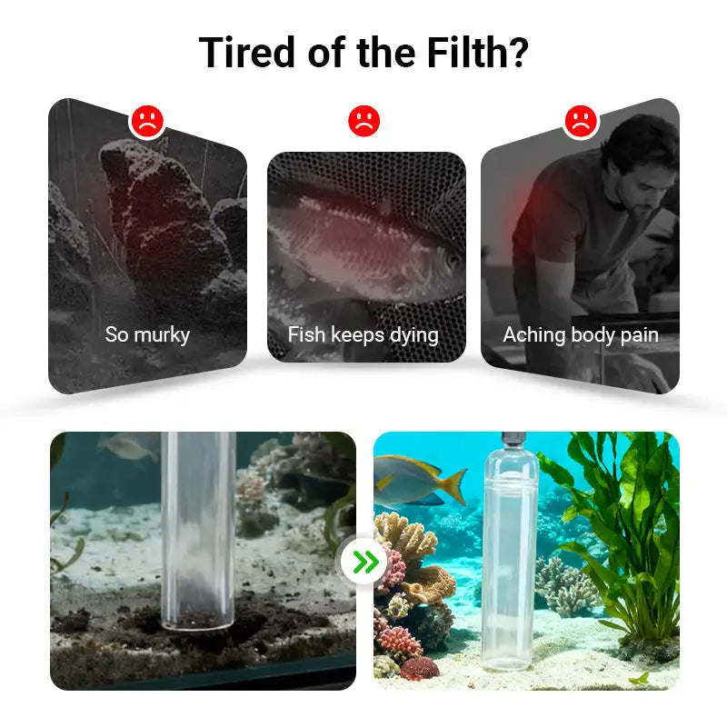 Aquarium Vacuum Cleaner Siphon Pump Gravel Filter & Flow Control Manual Aquarium Water Changer Fish Tank Air Pump Cleaning Tools