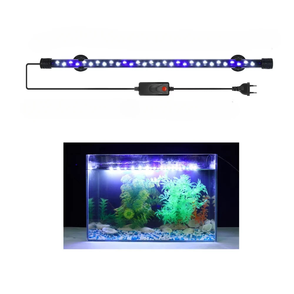 Aquarium LED Light Waterproof Fish Tank Light Plant Grow Lamp 18-48CM Underwater Aquariums Decor Lighting 90-260V 5730 Chip