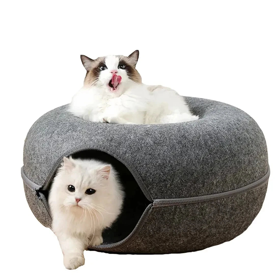 Interactive Round Small Cat Tunnel Nest Felt Kittens Bed House Scratcher Cat Donut Sleeping Pet Toy for Cats