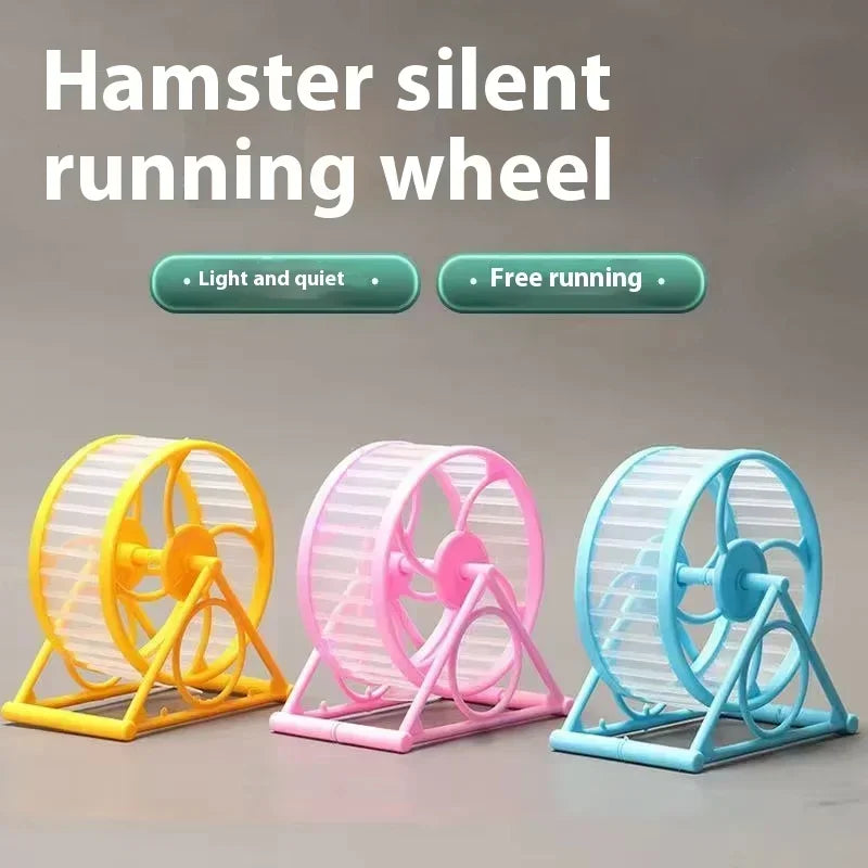Silent Hamster Running Wheel Anti-Jamming Foot Runner Exercise Toy for Golden Bear Hamsters Small Pet Supplies with Stable Stand