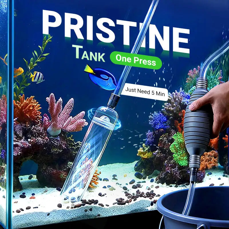 Aquarium Vacuum Cleaner Siphon Pump Gravel Filter & Flow Control Manual Aquarium Water Changer Fish Tank Air Pump Cleaning Tools